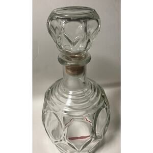 1960s VTG Glass Decanter Stopper Clear Teardrop 9.5" Tall Mid Century Modern